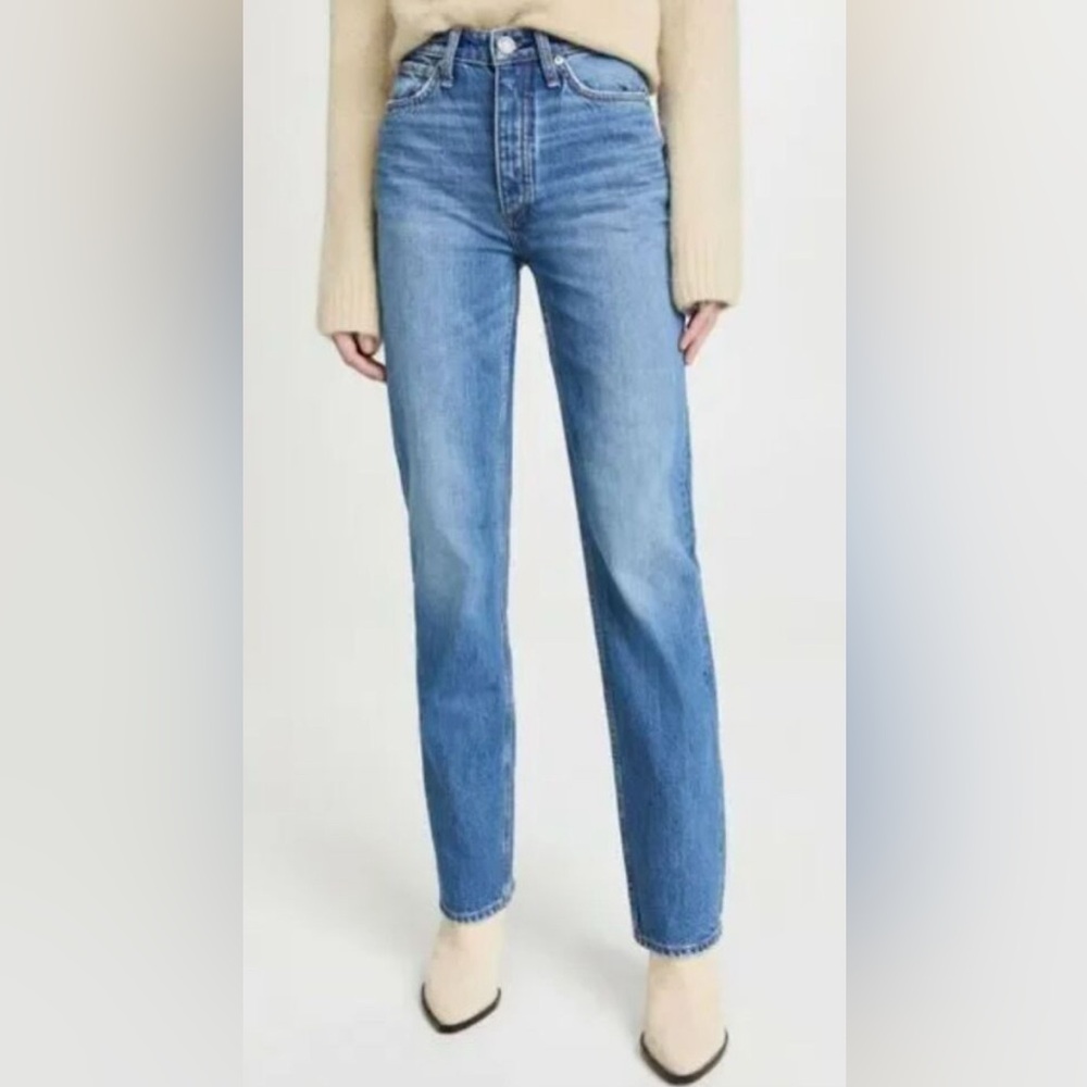 rag & bone Blue Straight Leg Jeans